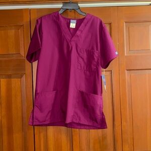 NWT Cherokee Workwear Wine Unisex Top